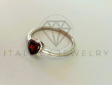 Anillo de Plata - 105420 - Anillo Corazon Circonia Roja Plata .925