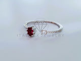 Anillo de Dama - 104711 - Anillo Ajustable Circonia Rosa Plata .925