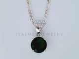 Dije No Religioso - 105002 - Dije Redondo Circonia Verde en Plata Fina .925