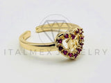 Anillo de Dama - 105573 - Anillo 15 Años Corazon Circonia Rosa Oro Laminado 18K