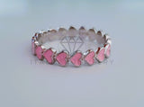 Anillo de Dama - 104708 - Anillo Corazones Rosas Esmalte Plata .925
