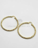 Arracada de Lujo - 106306 - Arete Retorcido y Rayado 5 cm Oro Laminado 18K