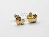 Broquel de Lujo - 106403 - Arete Corazon LOVE CZ Oro Laminado 18K