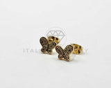 Broquel de Lujo - 106404 - Arete Mariposa CZ Oro Laminado 18K