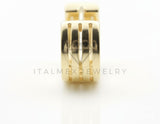 Arete de Lujo - 106713 - Huggie Lineas Diagonales - Oro Laminado 18K