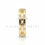Arete de Lujo - 106715 - Huggie Estilo Link Diseñador - Oro Laminado 18K