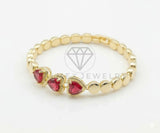 Pulsera de Lujo - 106561 - Pulsera Corazones CZ Rosa - Oro Laminado 18K