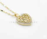 Juego de Lujo - 106580 - Juego Corazon CZ Clara - Oro Laminado 18K