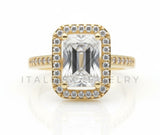 Anillo de Lujo - 106587 - Anillo Ajustable CZ Rectangular Clara - Oro Laminado 18K