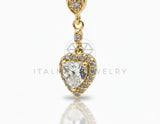 Arete de Lujo - 106603 - Arete Corazon CZ Clara - Oro Laminado 18K