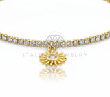 Pulsera de Lujo - 106625 - Pulsera Ajustable Sol CZ Clara- Oro Laminado 18K