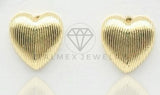 Arete de Lujo - 106754 - Arete Corazon- Oro Laminado 18K