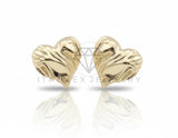 Arete de Lujo - 106766 - Arete Corazón con Textura- Oro Laminado 18K