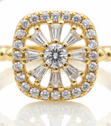 Anillo de Lujo - 106984 - Anillo Ajustable CZ Clara - Oro Laminado 18K