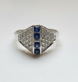 Anillo de Dama - 107018 - Anillo CZ Azul y Clara - Plata .925