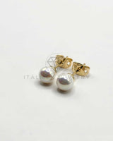 Broquel de Lujo - 106309 -  Arete Perla Oro Laminado 18K