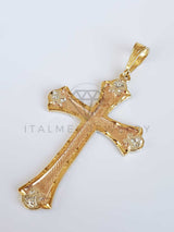 Dije de Lujo - 100496 -  Cruz Clásica Tamaño Extra Grande 3 Oros - Oro Laminado 18K