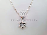 Dije Religioso - 104416 - Dije de Estrella de David en Plata Fina .925
