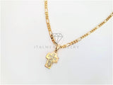 Dije de Lujo - 103286 - Dije Cruz Recta CZ Clara Tamaño Mini Oro Laminado 18K