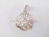Dije Elegante - 104665 - Diseño Flor Red CZ Clara Plata Fina .925