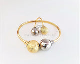 Aro de Lujo - 103104 - Diseño de Bola con Anillo Ajustable Oro Laminado 18K