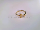 Anillo Dama de Lujo -103768 - Diseño Inicial "R" CZ Clara Oro Laminado 18K