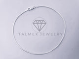 Tobillera Clasica - 104280 - Diseño Cola de Rata 1.1mm/9 Pulgadas - Plata .925