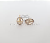 Huggie de Lujo - 100523 - Diseño de Virgen con CZ Clara Biselada Oro Laminado 18K