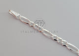 Pulsera de Lujo - 104447 - Diseño Figaro de 3mm 7 Pulgadas Plata Fina .925
