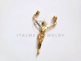 Dije Religioso - 104195 -  Cristo Clásico Grande Oro Laminado 18K