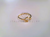 Anillo Dama de Lujo -103765 - Diseño Inicial "G" CZ Clara Oro Laminado 18K
