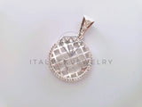 Dije Elegante - 104666 - Diseño Malla CZ Clara Plata Fina .925
