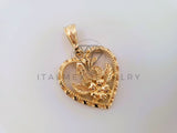 Dije Elegante - 104404 - Dije Corazón 15 Años Tamaño Chico Oro Laminado 18K