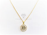 Collar Elegante - 102612 - Collar Inicial "B" Con CZ Clara Oro Laminado 18K