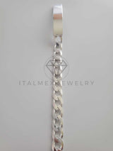 Pulsera de Lujo - 102177 - Esclava Cubana Placa Militar 10mm Plata Fina .925