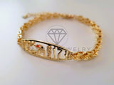 Pulsera Elegante - 104480 - Esclava 7 Potencias con Flores Oro Laminado 18K