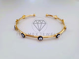 Pulsera Elegante - 104583 - Aro Ajustable Ojo Turco Azul Oro Laminado 18K