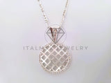 Dije Elegante - 104666 - Diseño Malla CZ Clara Plata Fina .925