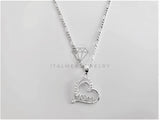 Dije No Religioso - 103237 - Diseño Corazón Mamá CZ Clara Plata Fina .925