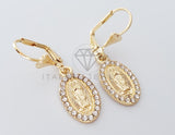Arete Elegante - 100729 - Diseño de Virgen con CZ Clara Oro Laminado 18K