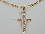 Dije Elegante - 101887 - Cruz con Virgen Tamaño Mediano Oro Laminado 18K