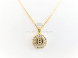 Collar Elegante - 102612 - Collar Inicial "B" Con CZ Clara Oro Laminado 18K