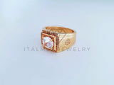 Anillo Caballero de Lujo - 103927 - Diseño Clásico CZ Clara Oro Laminado 18K