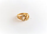 Anillo de Lujo - 103130 - Estilo Hebilla Infinito CZ Clara Dorado Oro Laminado 18K
