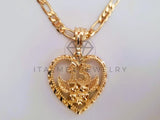 Dije Elegante - 104404 - Dije Corazón 15 Años Tamaño Chico Oro Laminado 18K