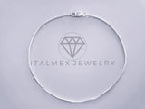 Tobillera Clasica - 104280 - Diseño Cola de Rata 1.1mm/9 Pulgadas - Plata .925