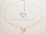 Collar Elegante - 101423 - Collar Inicial "P" Con CZ Clara Oro Laminado 18K
