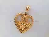 Dije Elegante - 104404 - Dije Corazón 15 Años Tamaño Chico Oro Laminado 18K