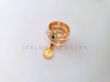 Anillo de Lujo - 103903 - Anillo Semanario Diamantado San Benito Oro Laminado 18K