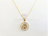 Collar Elegante - 102626 - Collar Inicial "W" Con CZ Clara Oro Laminado 18K